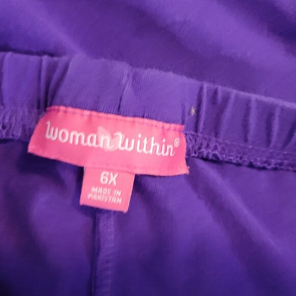 Woman Within Womens Pants 6X Plus Pull On Purple Comfort Waist sl29e - Picture 7 of 9